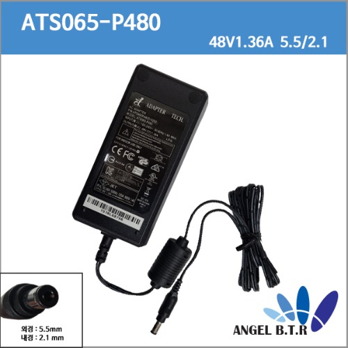 [중고]ATS065-P480 48V1.36A /Hikvision MOSO MSP-Z1360IC48.0-65W 48V 1.36A 65W 5.5/1.7/ 비디오 POE 용SMPS호환 아답타